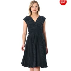 Eshakti 1x 16W Striped Cotton Knit Surplice Dress